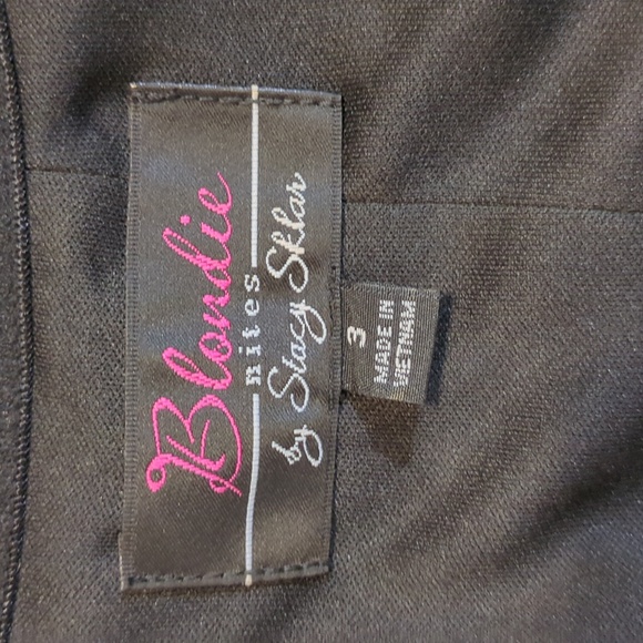 Blondie nites by Stacy Skylar skirt and crop top floral color black/pink/white 3 - Picture 5 of 6